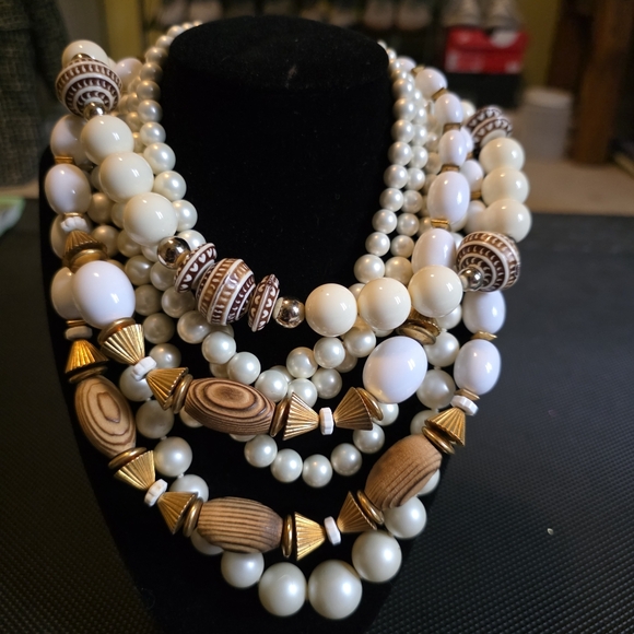 3.6 Lb Vintage Beaded Bauble Antique Pearl Style Necklace Lot - Picture 6 of 14